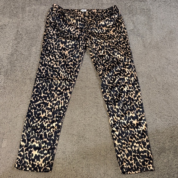 Cache Pants - Cache Leopard Print Straight Leg Pants
